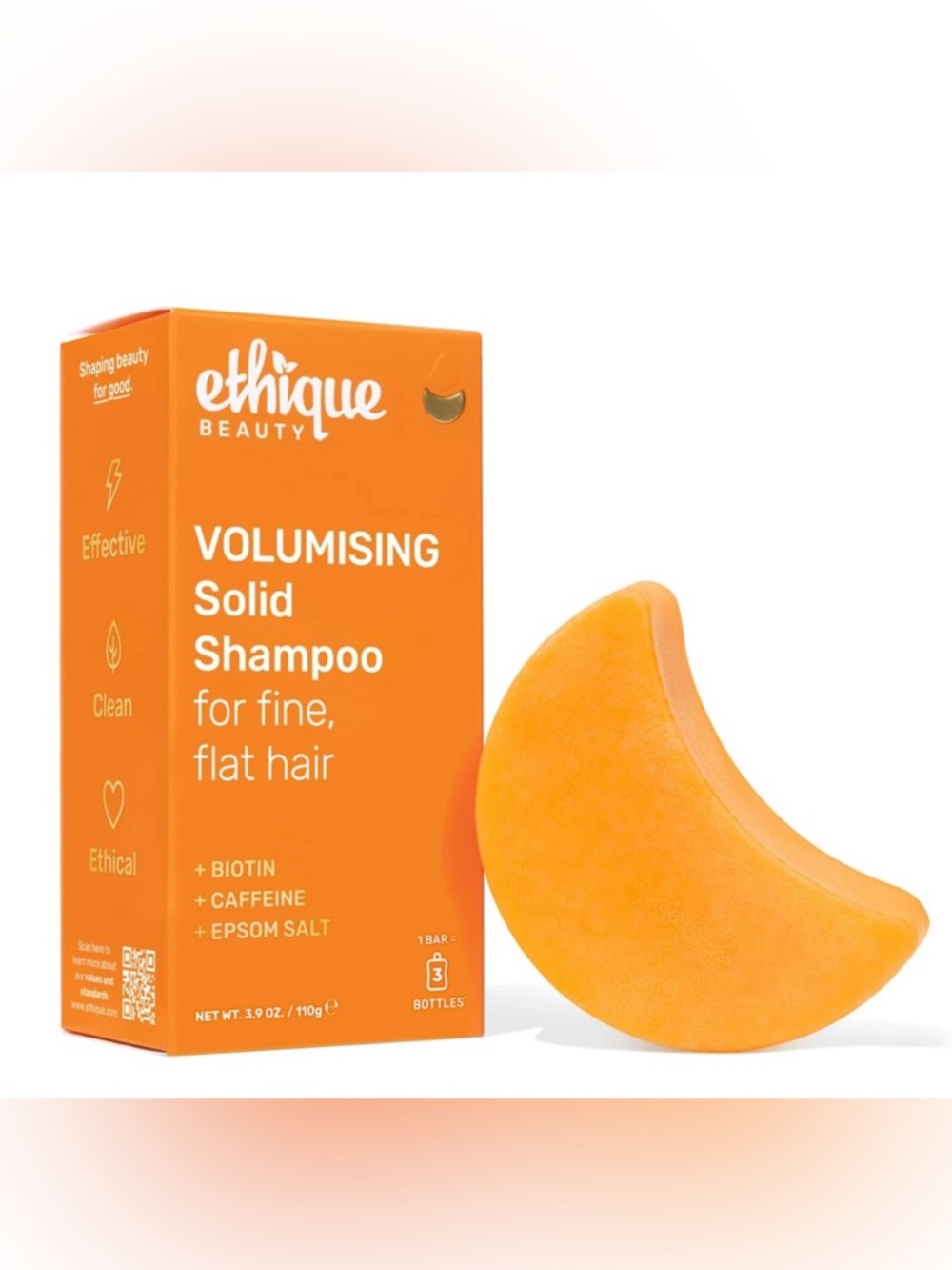 🎈Ethique Beauty Volumising Solid Shampoo 
Fine, Flat Hair, 1 Bar=3 Bottles 3.9oz